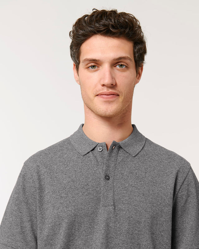 Prepster Melange men's polo shirt in pure organic cotton