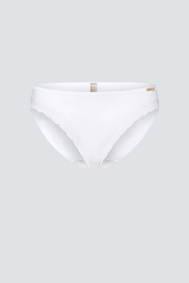 Ribbed Jazz briefs with lace for women in organic cotton