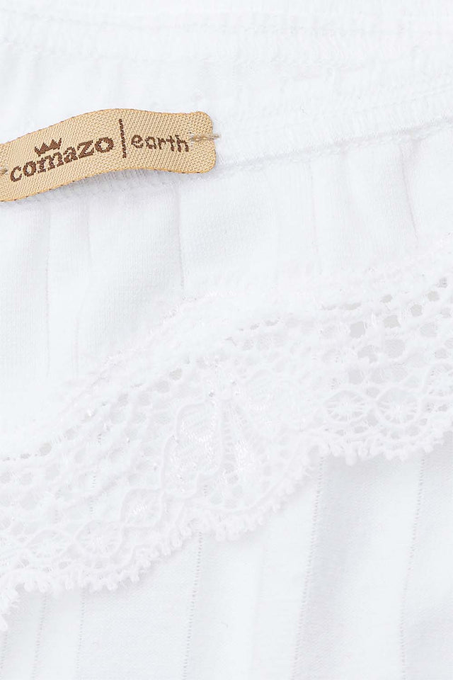 Ribbed Jazz briefs with lace for women in organic cotton