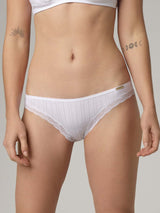 Ribbed Jazz briefs with lace for women in organic cotton