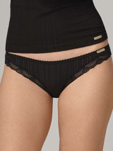 Ribbed Jazz briefs with lace for women in organic cotton