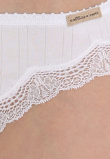 Ribbed Jazz briefs with lace for women in organic cotton