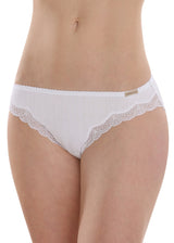 Ribbed Jazz briefs with lace for women in organic cotton