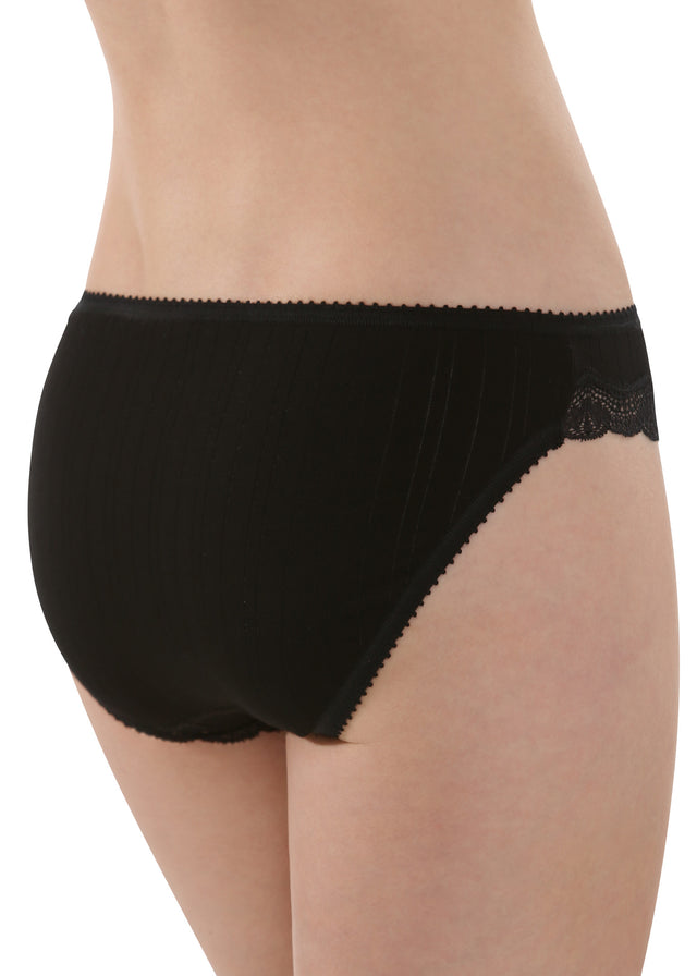 Ribbed Jazz briefs with lace for women in organic cotton