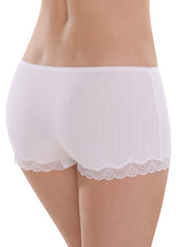 Ribbed hipster briefs with lace for women in organic cotton