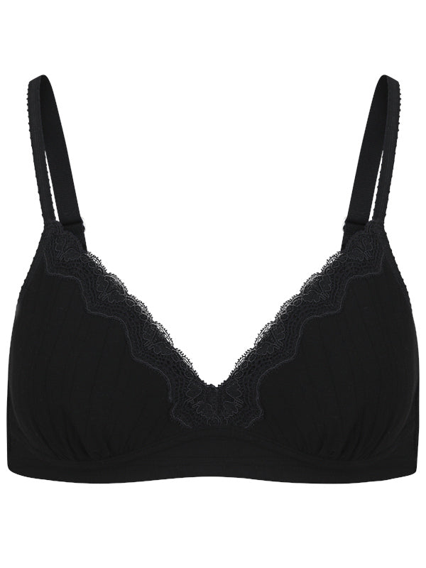 Earth bra with lace for women in organic cotton