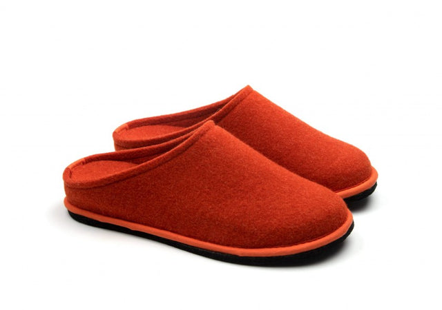 Easy Orange women's slippers in natural wool felt