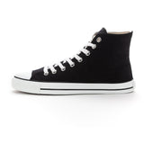 White Cap High Cut Black Trainer Shoes in Fairtrade organic cotton