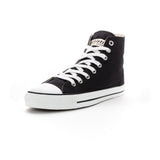 White Cap High Cut Black Trainer Shoes in Fairtrade organic cotton