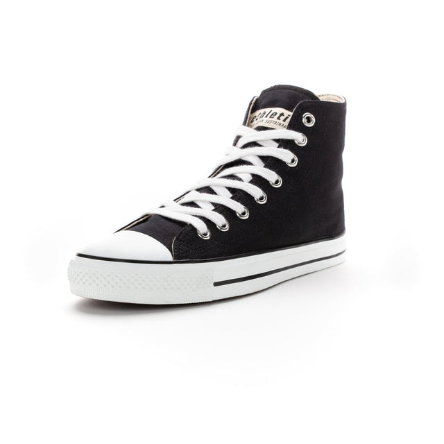 Scarpe Trainer White Cap High Cut Black in cotone biologico Fairtrade