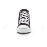 White Cap High Cut Black Trainer Shoes in Fairtrade organic cotton