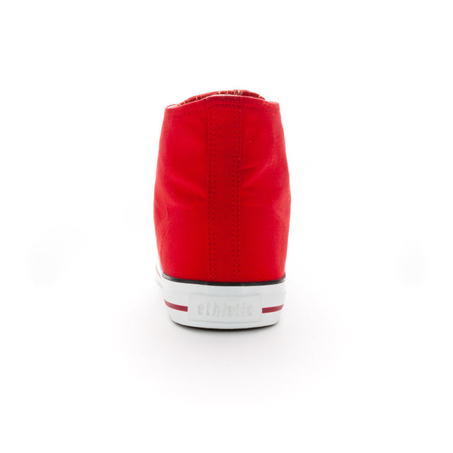 White Cap High Cut Red Trainer Shoes in Fairtrade organic cotton