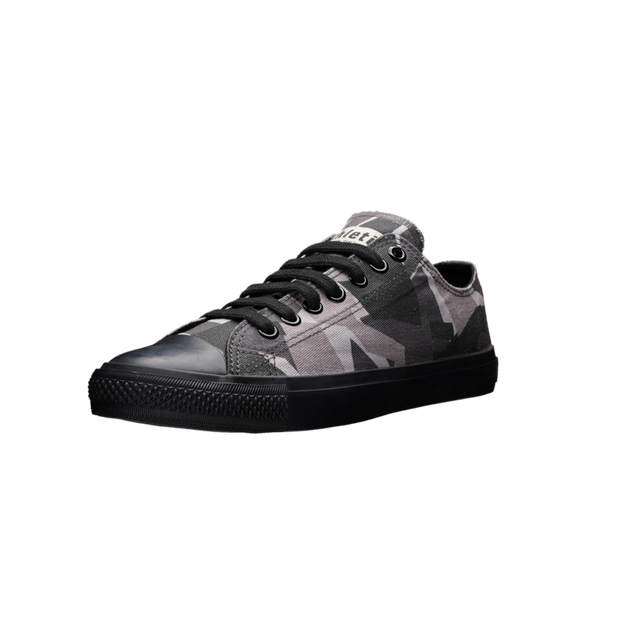 Black Cap Low Cut Trainer Shoes in Fairtrade organic cotton