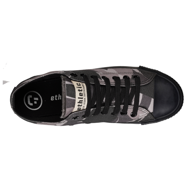 Black Cap Low Cut Trainer Shoes in Fairtrade organic cotton