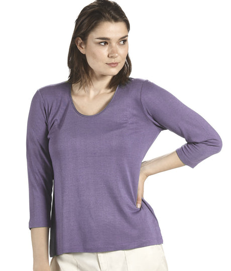 Women's 3/4 sleeve shirt in pure burette silk