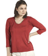 Women's 3/4 sleeve shirt in viscose linen silk blend