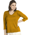 Women's 3/4 sleeve shirt in viscose linen silk blend