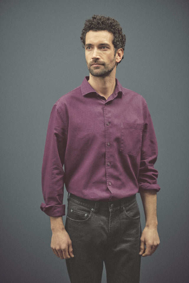 Camicia da uomo in canapa e cotone biologico