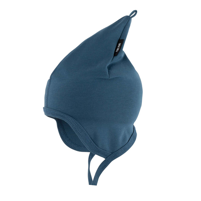 Cappellino con laccetti per bambini in cotone biologico