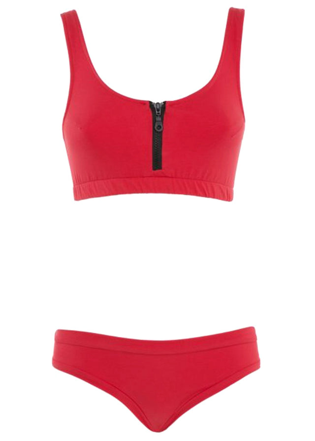 Costume da bagno Beach Top Zip in cotone