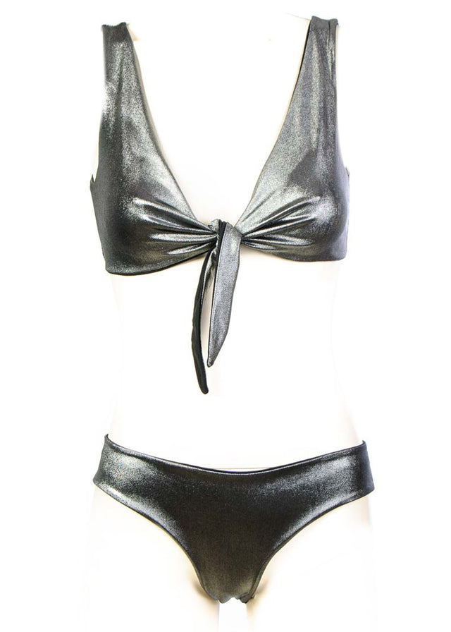 Bikini Fiocco Silver swimsuit in cotton and Lurex