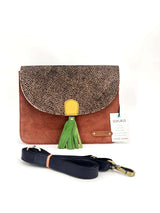 Olivia suede handbag in Fairtrade recycled leather