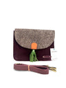 Olivia suede handbag in Fairtrade recycled leather