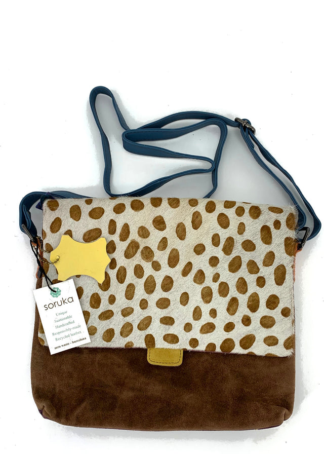 INGRID reversible suede bag in Fairtrade recycled leather