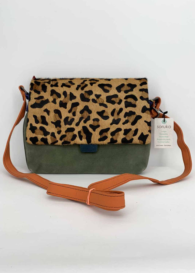 INGRID reversible suede bag in Fairtrade recycled leather