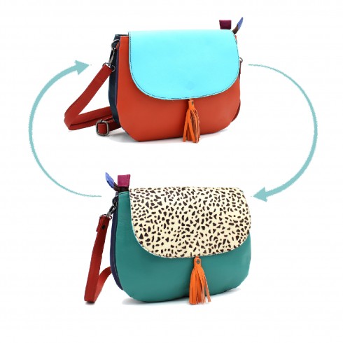 Reversible LOLA bag in Fairtrade recycled leather