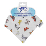 Butterflies bandana bib in organic cotton muslin