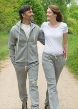 Pantaloni tuta unisex grigio in felpa di cotone biologico