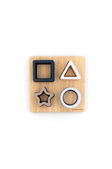 Star Puzzle in Bamboo &amp; silicone - Blue &amp; Light Blue