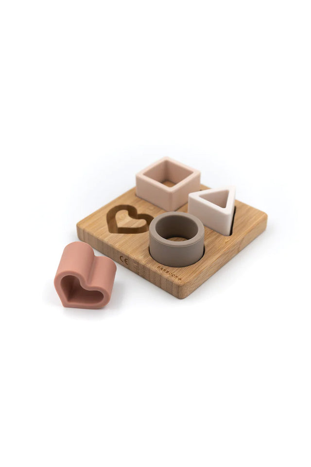 Puzzle Cuore in Bamboo & silicone - Rosa