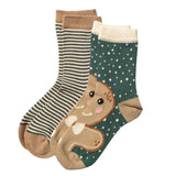 Little Gingerbread short socks for children in organic cotton - 2 pairs