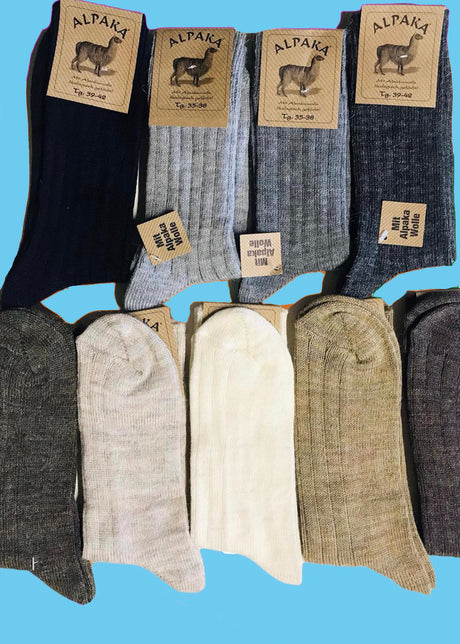 Short thin socks for women and men in Alpaca and Wool