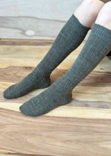 Long thin socks for women and men in Alpaca and Wool