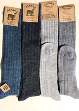 Long thin socks for women and men in Alpaca and Wool