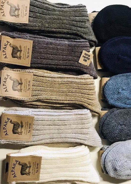 Short heavy socks for women and men in Alpaca and Wool