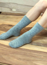 Short terry socks for women and men in Alpaca and Wool