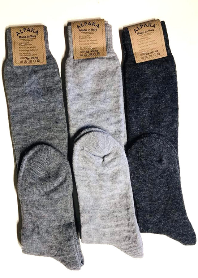 Long terry socks for women and men in Alpaca and Wool