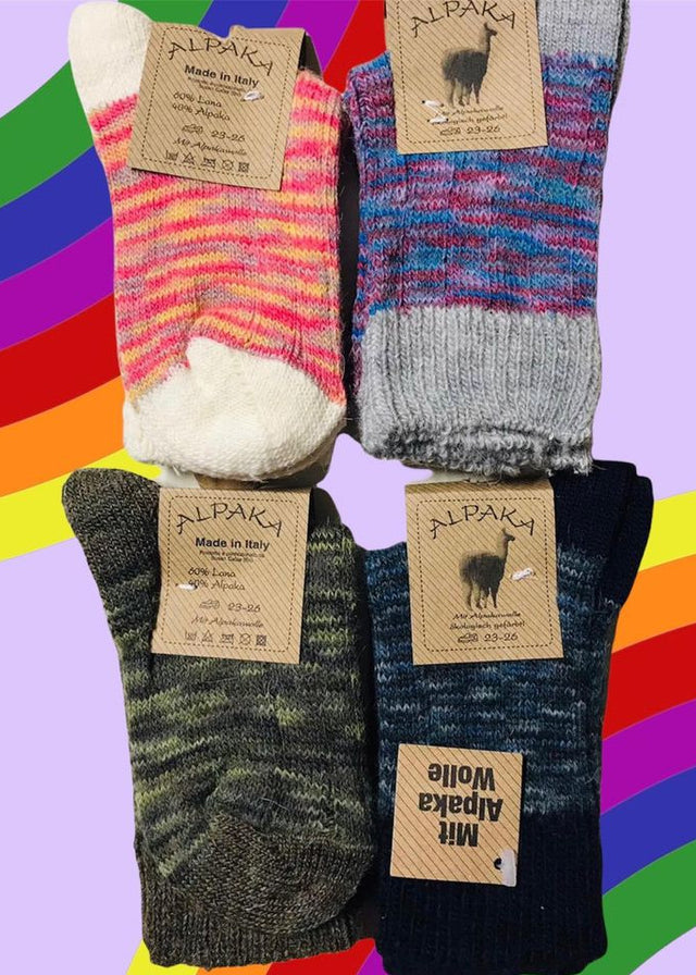 Calzini in Alpaca e Lana Multicolor per bambini