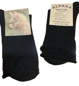 BLACK medical laser short socks for men, elastic comfort in Alpaca and Wool