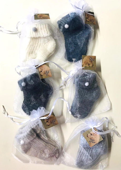 Baby socks for newborns in Alpaca and Wool