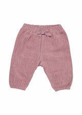 Nostalgia Rose baby trousers in organic cotton velvet