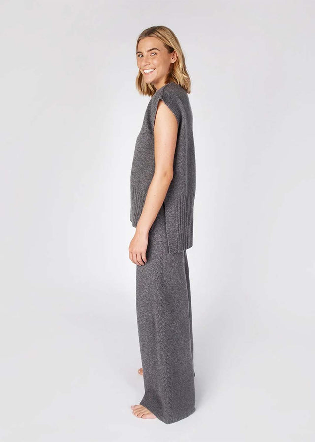 Wide women's lounge trousers in pure merino wool