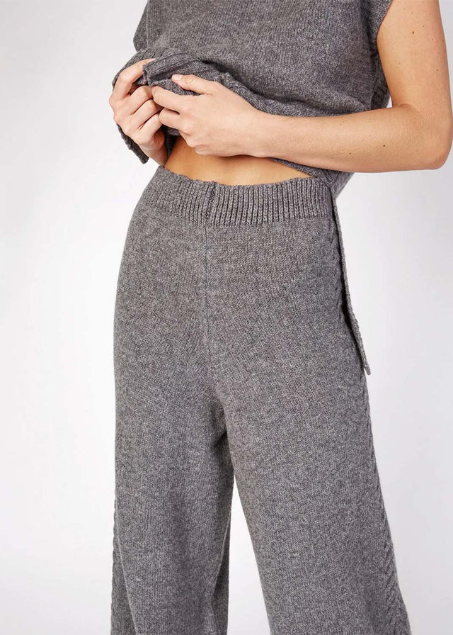 Wide women's lounge trousers in pure merino wool