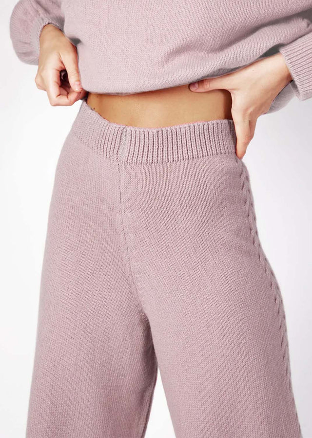 Pantaloni Lounge ampi da donna in pura lana merino