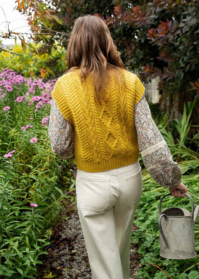 Gilet Blossom Sweetpea da donna in pura lana merino