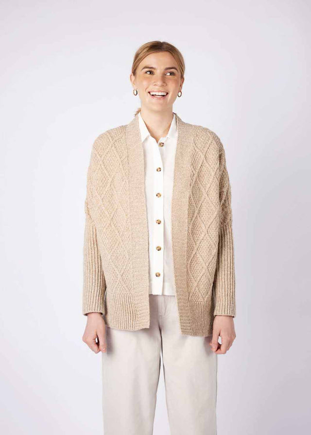 Brome women's cardigan wool cotton cashmere silk blend